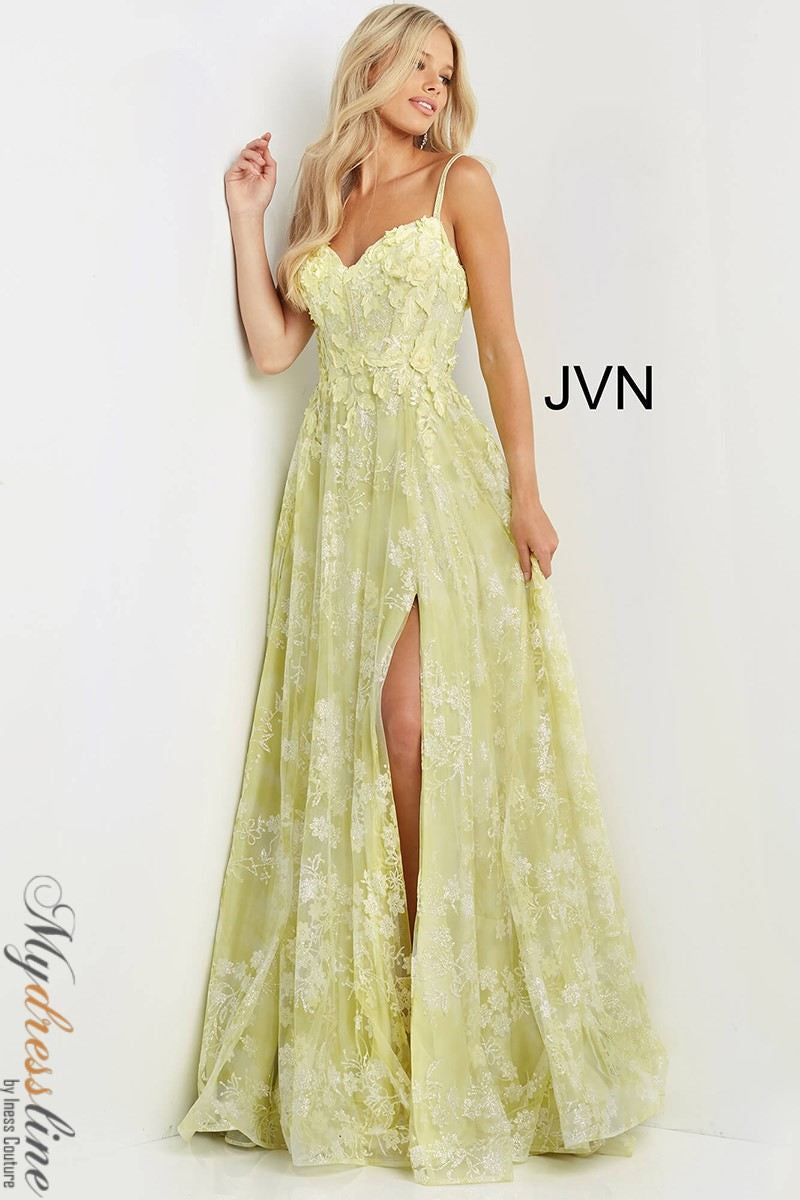 Jovani S05823 Chiffon High Slit Couture Gown