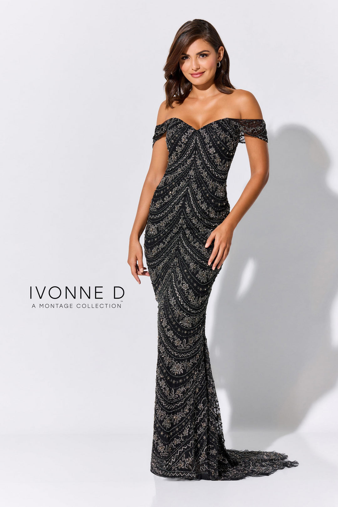 Ivonne D ID319 Tulle Net Dress with Delicate Embroidery Mydressline