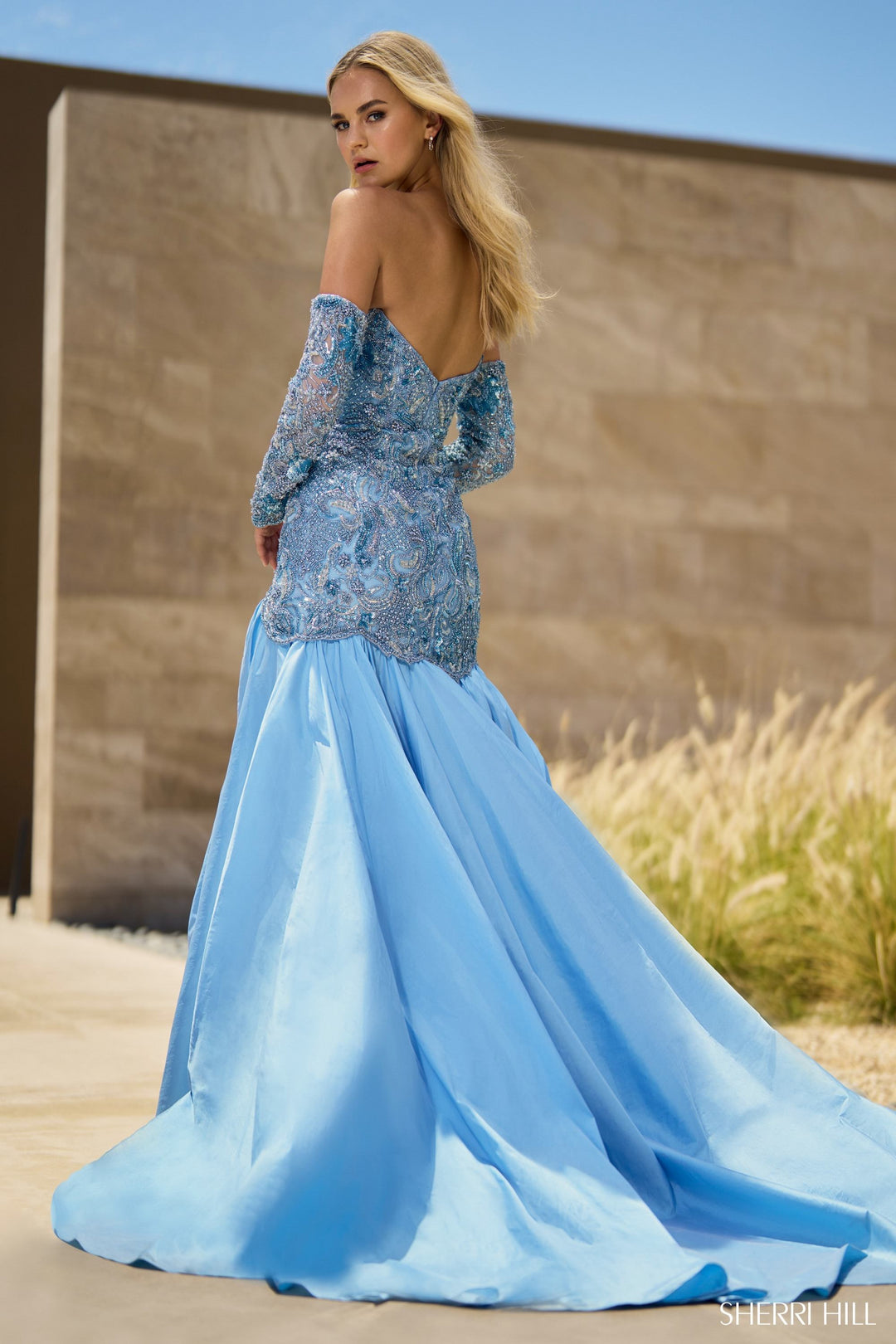 Light blue sherri hill best sale