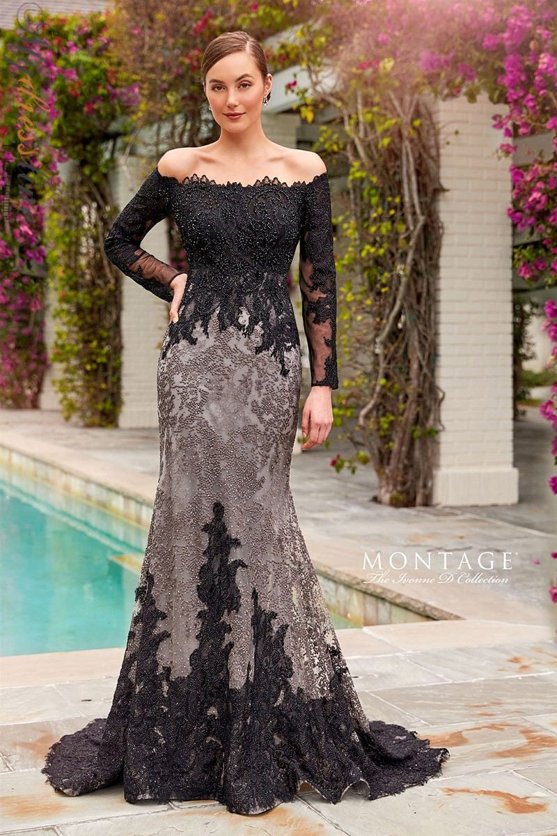 Ivonne D 220D30 Off Shoulder Lace Long Dress – Mydressline